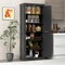 Black MDF Metal Kitchen Pantry Cabinet with 6 Tiers and Adjustable Shelves